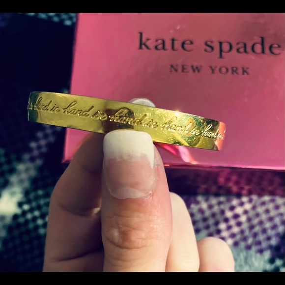 kate spade Jewelry Kate Spade Hand In Hand Gold Bangle Poshmark